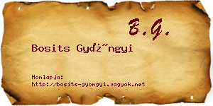 Bosits Gyöngyi névjegykártya