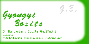 gyongyi bosits business card